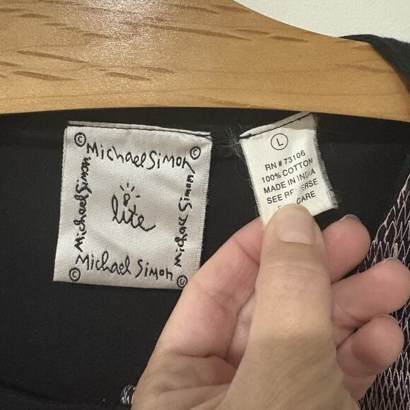 Michael Simon Heart Cardigan Black Colorful Rainbow Art to Wear Valentine- Large - Picture 4 of 10